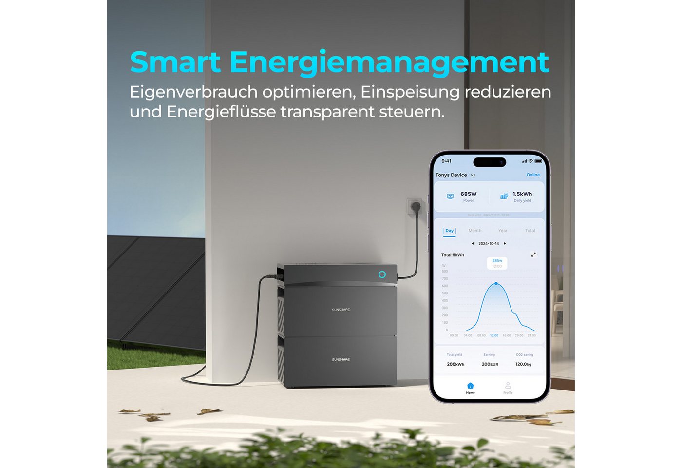 Sunshare Glory All-in-One Speicher 1,5 -3- 4,5 kWh – Modularer Plug-&-Play Stromspeicher (230 V), Semi-Solid-LiFePO4-Batterie, integrierter Hybrid-Wechselrichte – Bild 4 von 5