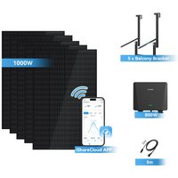 Ray Balkonkraftwerk 200W~1200W | Geländer | 5 Module (1000W) | 5m AC-Kabel & Mikro-Wechselrichter