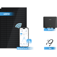 Ray Balkonkraftwerk 200W~1200W | ohne halterung | 2 Module (400W) | 5m AC-Kabel & Mikro-Wechselrichter