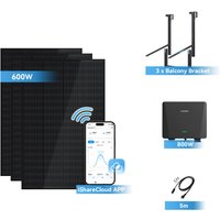 Ray Balkonkraftwerk 200W~1200W | Glas | 3 Module (600W) | 5m AC-Kabel & Mikro-Wechselrichter