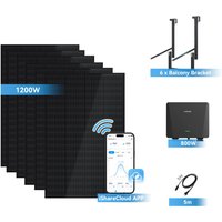Ray Balkonkraftwerk 200W~1200W | Schild | 6 Module (1200W) | 5m AC-Kabel & Mikro-Wechselrichter
