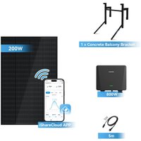 Ray Balkonkraftwerk 200W~1200W | Beton | 1 Modul (200W) | 5m AC-Kabel & Mikro-Wechselrichter