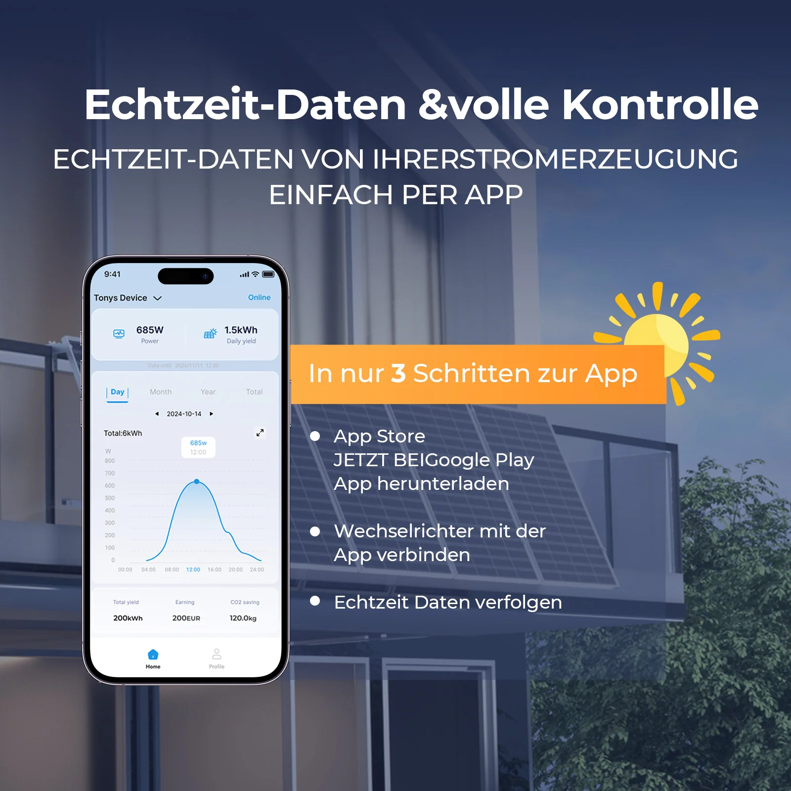 Ray Lite Solar-Erweiterungsset 200W~1200W - Geländer/Schild/Glas/Metall / 3 Module (600W) – Bild 5 von 5