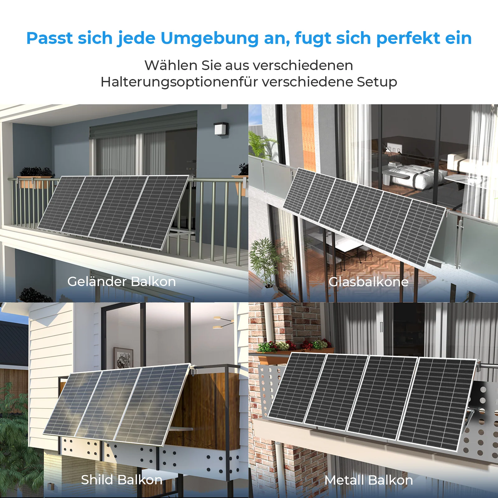 Ray Lite Solar-Erweiterungsset 200W~1200W - Geländer/Schild/Glas/Metall / 4 Module (800W) – Bild 2 von 5