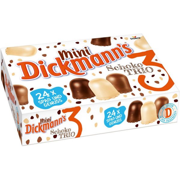 Super Dickmann's Süßigkeit, Dickmanns Minis Schoko Trio 24 kleine Schaumküsse 3fach sortiert 200g