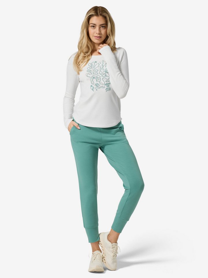 SUPER.NATURAL Sweatshirt für Damen,Merino W UNDER THE SEA CREW mit Sommer-Motiv, atmungsaktiv – Bild 3 von 5