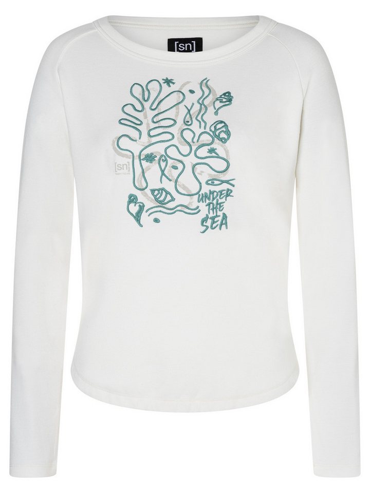SUPER.NATURAL Sweatshirt für Damen,Merino W UNDER THE SEA CREW mit Sommer-Motiv, atmungsaktiv – Bild 4 von 5