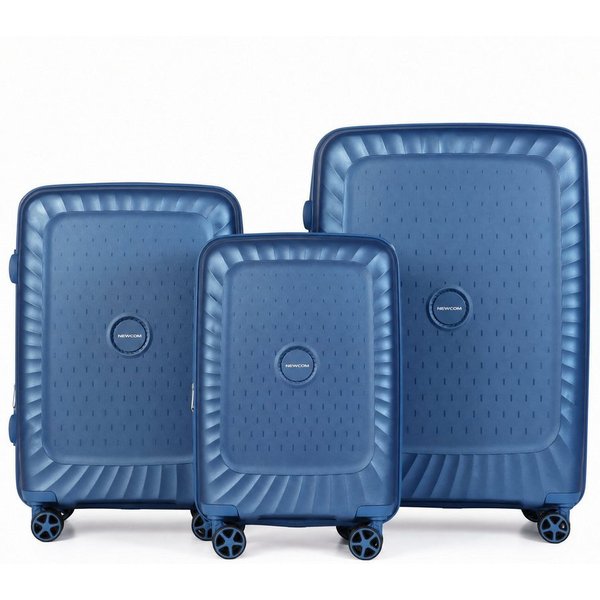 Super Solu Kofferset Hartschalenkoffer Set (M,L,XL) aus PP-Polypropylen, Erweiterbar, TSA, 4 Rollen, (Koffer Set, 3 tlg., Blau), Robustes Öko-PP, Diebstahlschut
