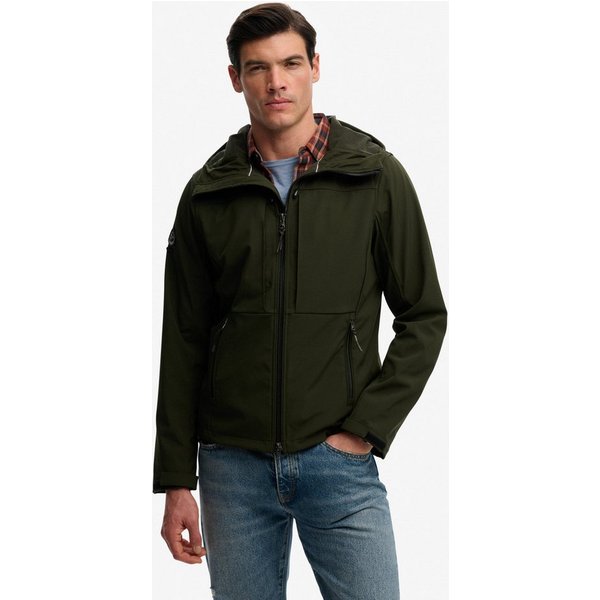 Superdry Outdoorjacke HOODED SOFTSHELL TREKKER JKT mit Materialmix aus Polyester und Elasthan, Relaxed Fit