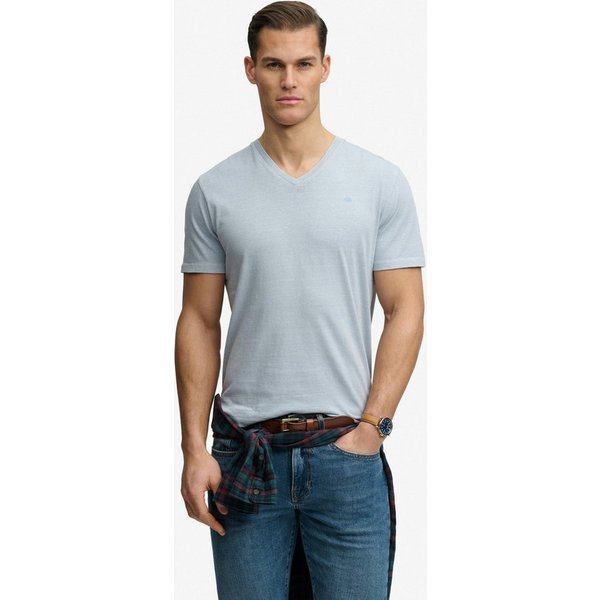 Superdry Rundhalsshirt CLASSIC COTTON LINEN VEE Baumwollmischung, relaxed fit aus luftig leichtem Baumwoll-Leinen-Mix