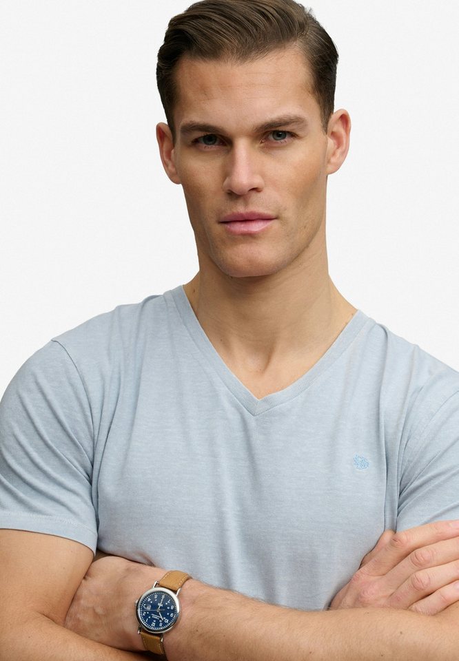 Superdry Rundhalsshirt CLASSIC COTTON LINEN VEE Baumwollmischung, relaxed fit aus luftig leichtem Baumwoll-Leinen-Mix – Bild 4 von 5