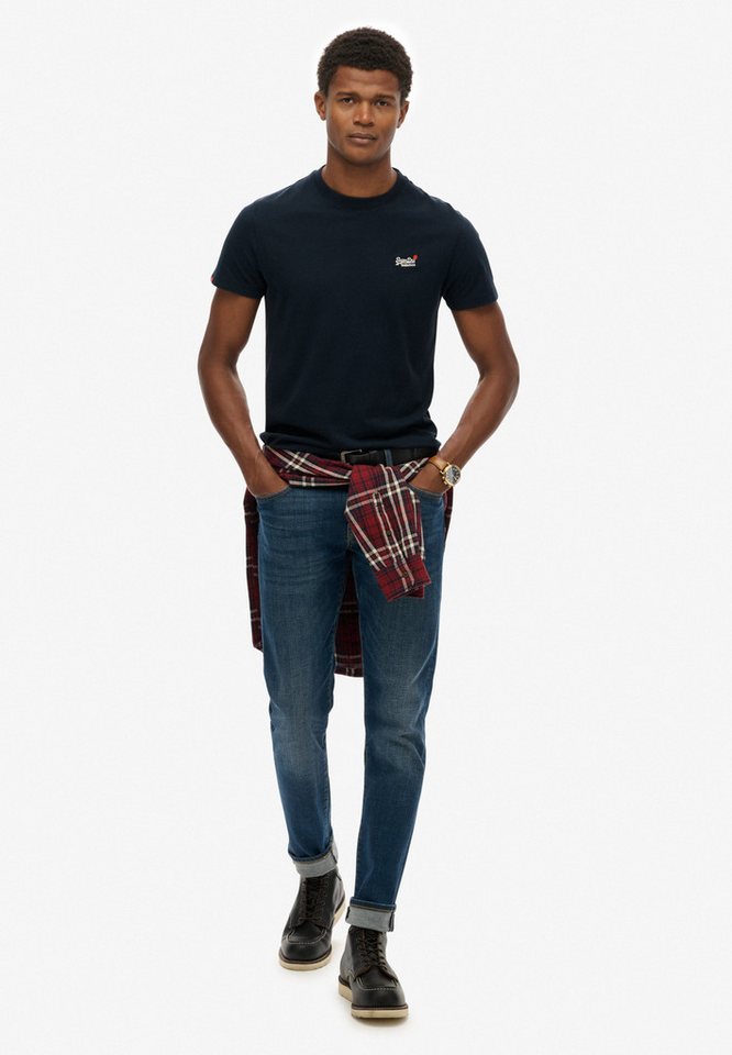 Superdry Rundhalsshirt ESSENTIAL CONTRAST EMB TEE Slim Fit, Kurzarm, normal geschnitten, mit Druck, aus Baumwolle – Bild 5 von 5