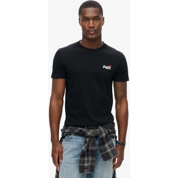 Superdry Rundhalsshirt ESSENTIAL CONTRAST EMB TEE Slim Fit, aus Baumwolle und Single Jersey, mit Print, pflegeleicht
