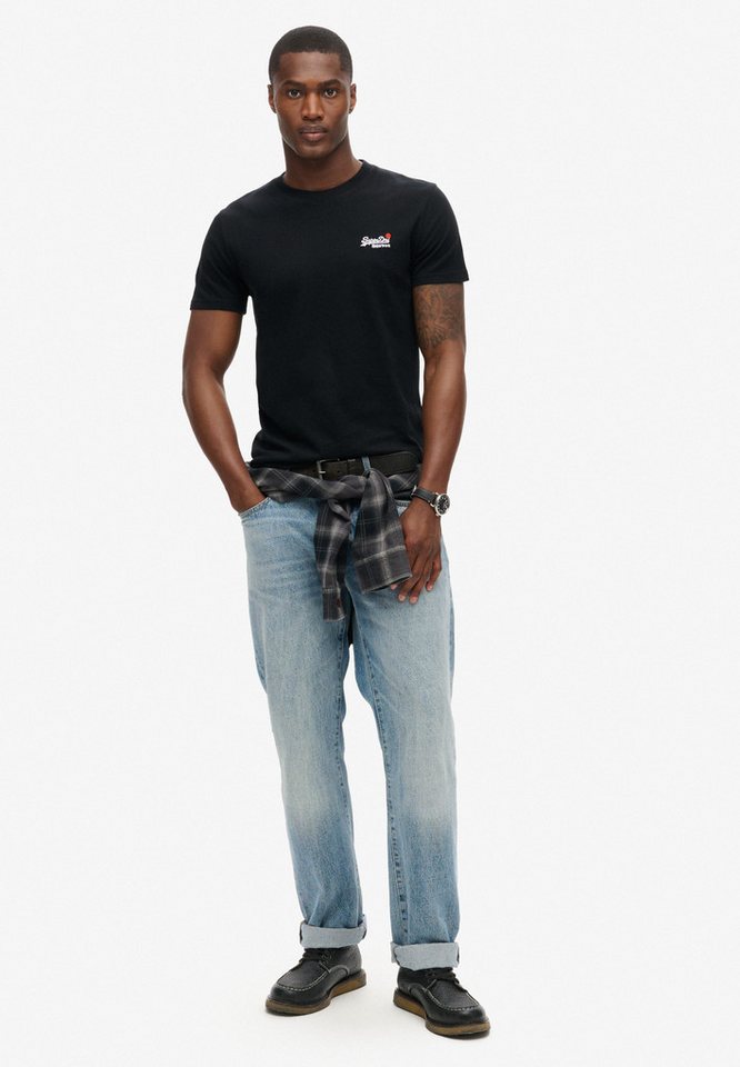Superdry Rundhalsshirt ESSENTIAL CONTRAST EMB TEE Slim Fit, aus Baumwolle und Single Jersey, mit Print, pflegeleicht – Bild 5 von 5
