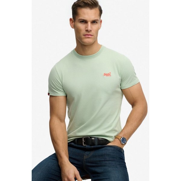 Superdry Rundhalsshirt ESSENTIAL LOGO EMB TEE aus Baumwolle und Single Jersey, Slim Fit, Kurzarm, hüftlang