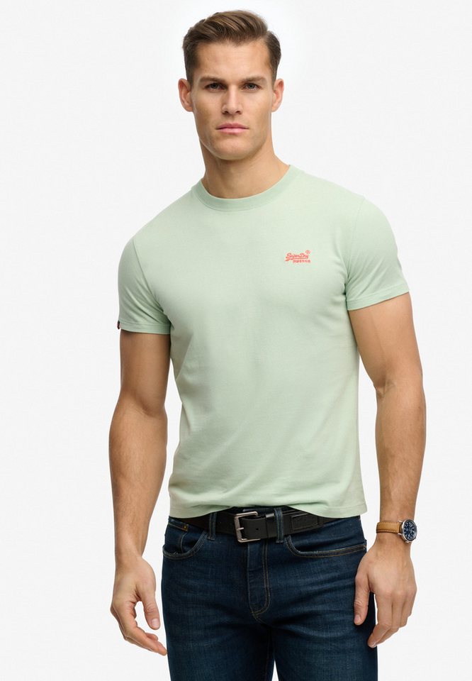 Superdry Rundhalsshirt ESSENTIAL LOGO EMB TEE aus Baumwolle und Single Jersey, Slim Fit, Kurzarm, hüftlang – Bild 2 von 5