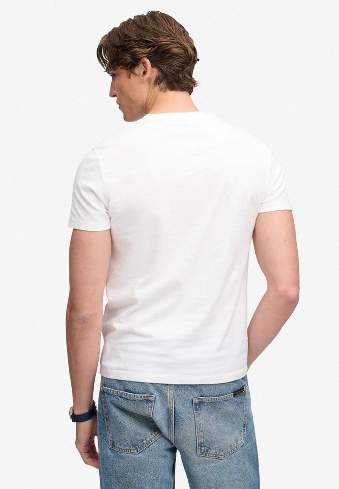 Superdry Rundhalsshirt ESSENTIAL SERIF LOGO EMB TEE Baumwolle, regular fit – Bild 3 von 5