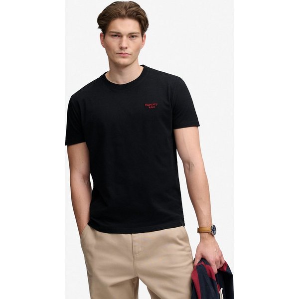 Superdry Rundhalsshirt ESSENTIAL SERIF LOGO EMB TEE Baumwolle, regular fit