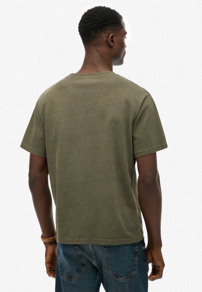 Superdry Rundhalsshirt ESSENTIALS RELAXED TEE Relaxed Fit, aus Baumwolle und Single Jersey, mit Logostickerei – Bild 4 von 5