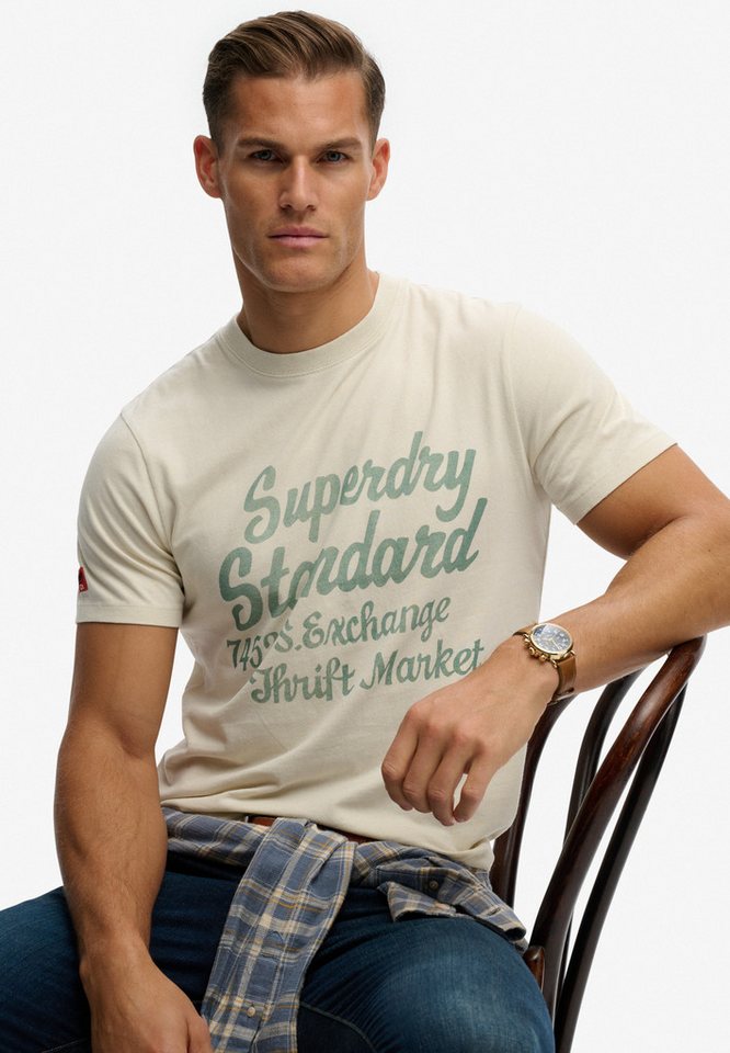 Superdry Rundhalsshirt Industry Worker Relaxed Tee aus Baumwolle und Single Jersey, Regular Fit, mit Druck, Kurzarm – Bild 2 von 5