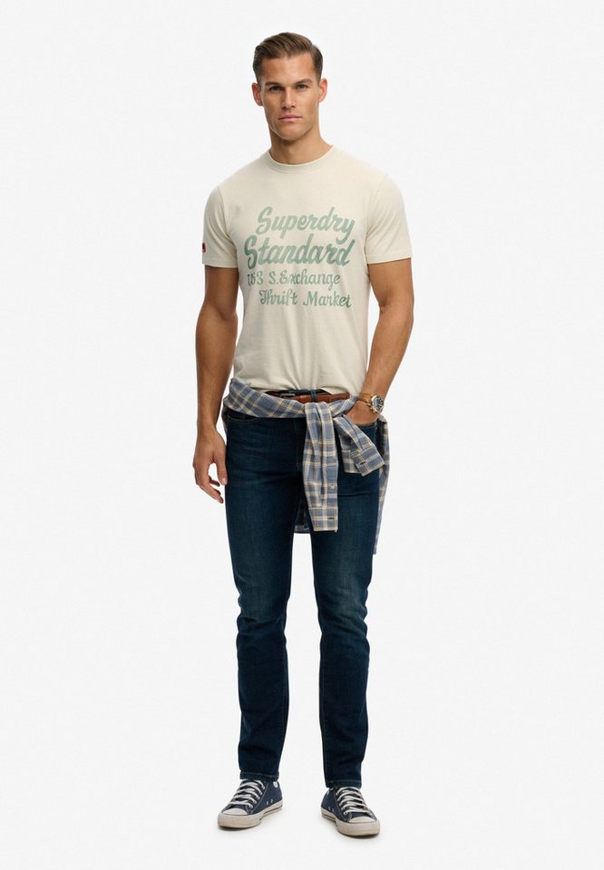 Superdry Rundhalsshirt Industry Worker Relaxed Tee aus Baumwolle und Single Jersey, Regular Fit, mit Druck, Kurzarm – Bild 5 von 5
