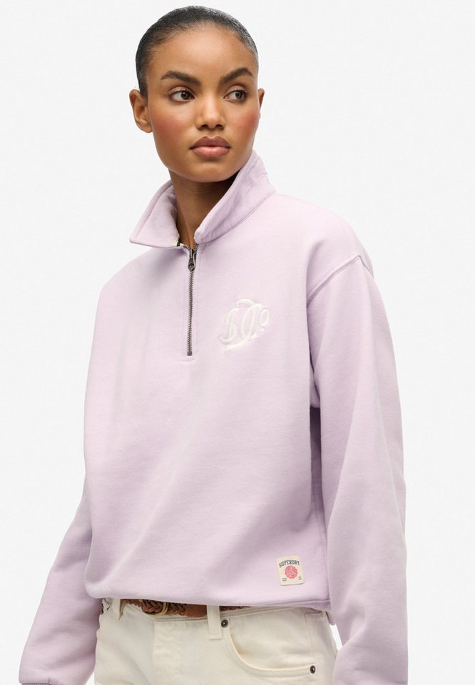 Superdry Sweatshirt SD&CO NEON COLLARED HALF ZIP mit Reißverschluss, aus Baumwolle und Polyester, Loose Fit – Bild 2 von 5