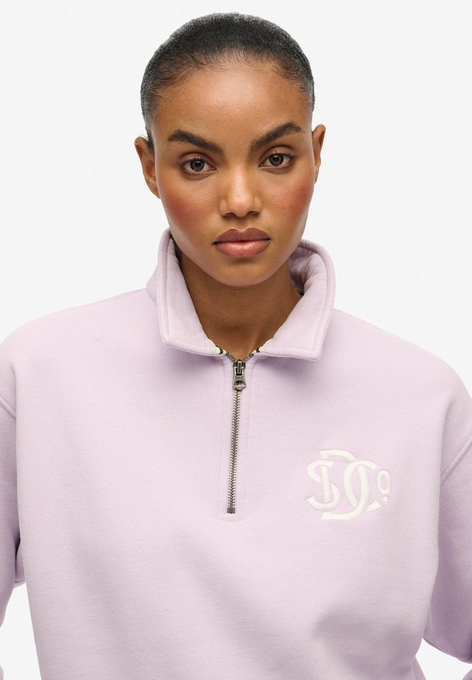 Superdry Sweatshirt SD&CO NEON COLLARED HALF ZIP mit Reißverschluss, aus Baumwolle und Polyester, Loose Fit – Bild 4 von 5