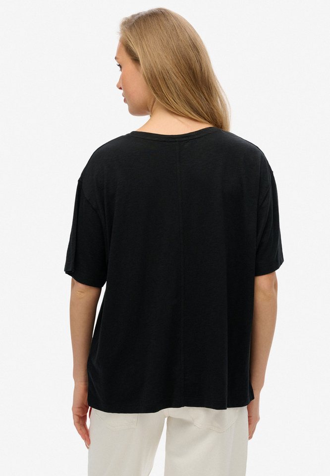Superdry T-Shirt STUDIOS DROPPED SHOULDER TEE aus Baumwollmischung, mit Markenlabel, Oversize-Passform, Kurzarm – Bild 2 von 5