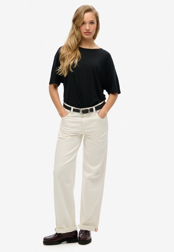 Superdry T-Shirt STUDIOS DROPPED SHOULDER TEE aus Baumwollmischung, mit Markenlabel, Oversize-Passform, Kurzarm – Bild 4 von 5