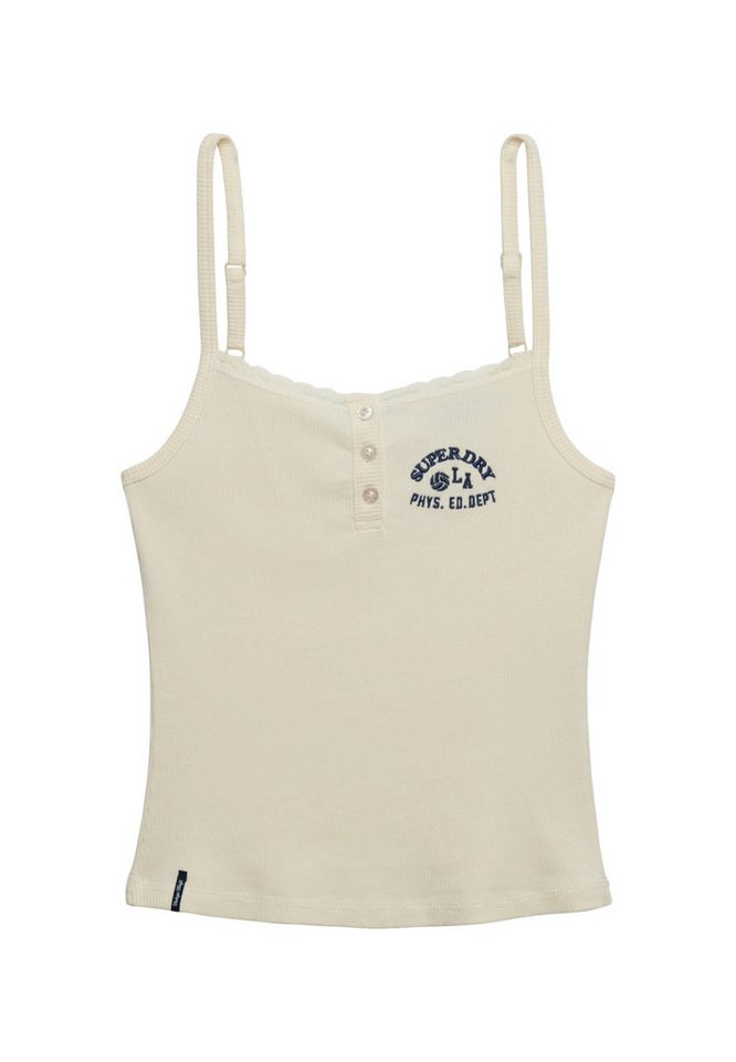 Superdry Trägertop mit eckigem Ausschnitt, aus Baumwolle und Polyester, Regular Fit – Bild 2 von 3