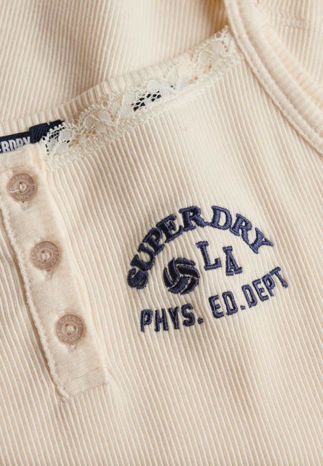 Superdry Trägertop mit eckigem Ausschnitt, aus Baumwolle und Polyester, Regular Fit – Bild 3 von 3