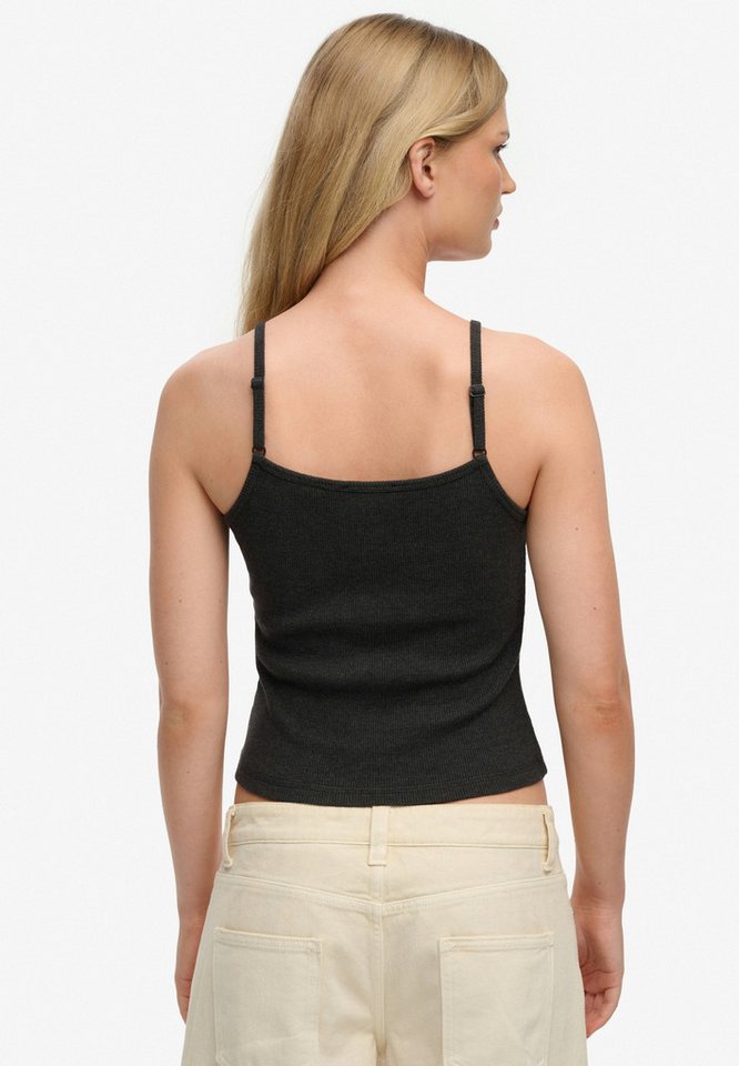 Superdry Trägertop mit eckigem Ausschnitt, aus Baumwolle und Polyester, Regular Fit – Bild 3 von 5