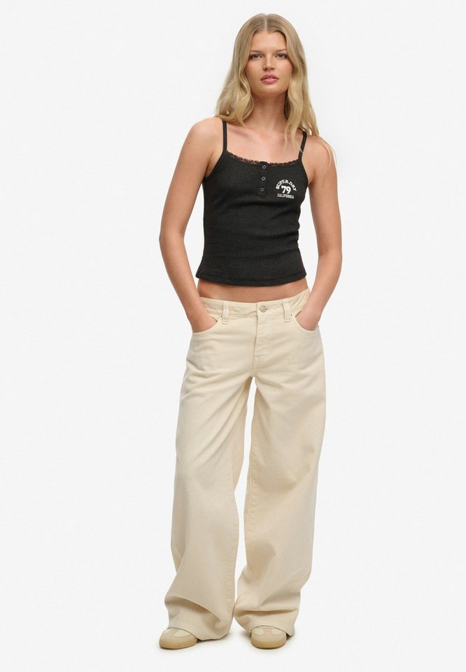 Superdry Trägertop mit eckigem Ausschnitt, aus Baumwolle und Polyester, Regular Fit – Bild 5 von 5