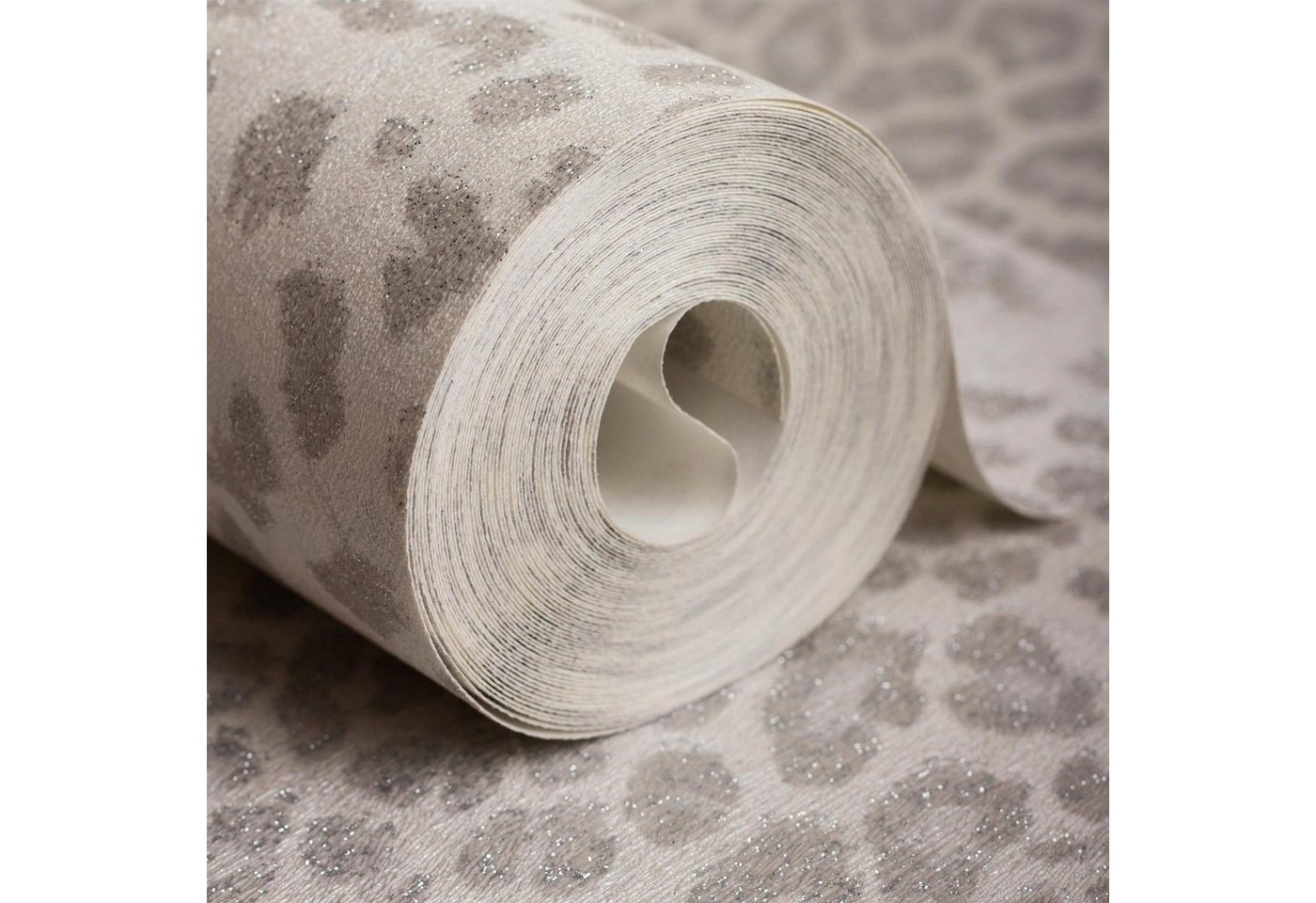 Superfresco Easy Vliestapete Leopard Skin, aufgeschäumt, uni, Luipaard silber 1000x52cm – Bild 3 von 5