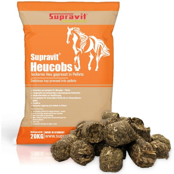 Supravit Heucobs 20kg - Pferdefutter gut geeignet für Allergiker - staubfrei Heucobs, Ergänzungsfutter für: Pferd