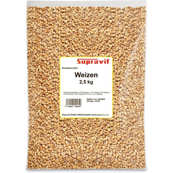 Supravit Weizen Futterweizen - Premium regionales Futtergetreide, Ergänzungsfutter für: Nutz-/ Wildtier