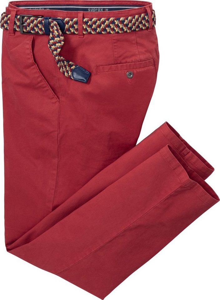 Suprax Chinos in Regular-fit-Passform, im Chino-Stil und mit mehrfarbigem Flechtgürtel – Bild 3 von 3