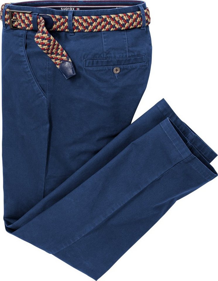 Suprax Chinos in Regular-fit-Passform, im Chino-Stil und mit mehrfarbigem Flechtgürtel – Bild 3 von 3