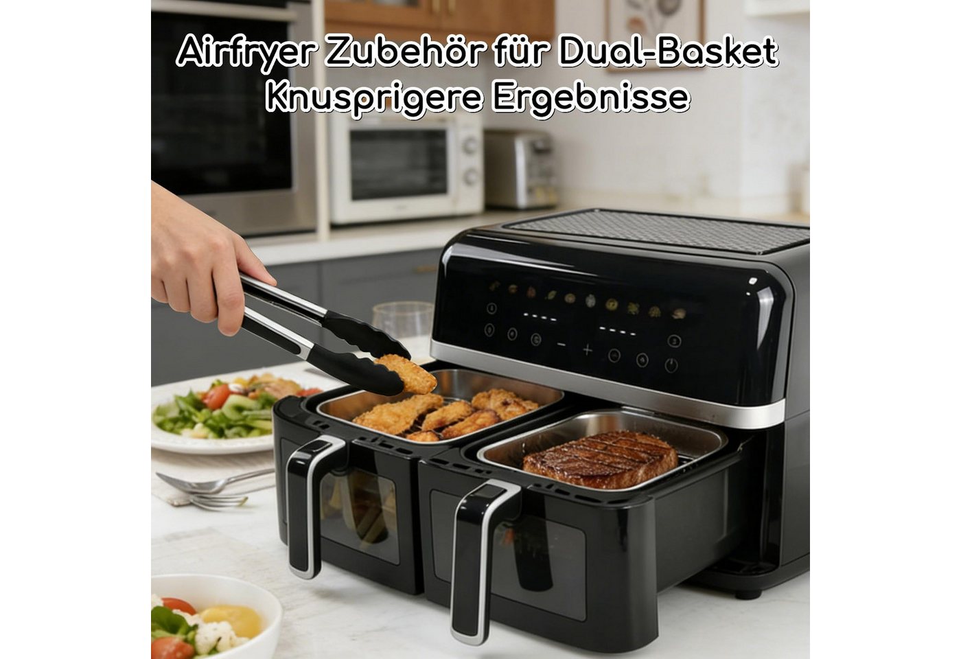 SURFOU Backform für Ninja Heißluftfritteuse, 6-tlg Airfryer Zubehör für Ninja Airfryer, (Zubehör für Ninja Dual Zone & FlexDrawer – 6-tlg. Heißluftfritteuse Zub – Bild 5 von 5