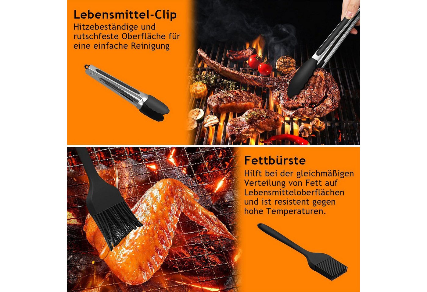 SURFOU Backform Heißluftfritteuse 11-teilig Zubehör Airfryer 304 Edelstahl 5,5L-6,4L, (für Philips Airfryer XXL,Ninja MAX PRO AF180EU Double Stack), Das Rösten  – Bild 5 von 5