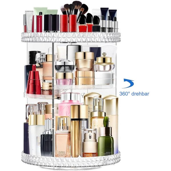 SURFOU Badorganizer Drehbarer Make up organizer schminktisch organizer kosmetik organizer (parfüm organizer, make up organizer drehbar, Richtige Größe, 1 St., 3
