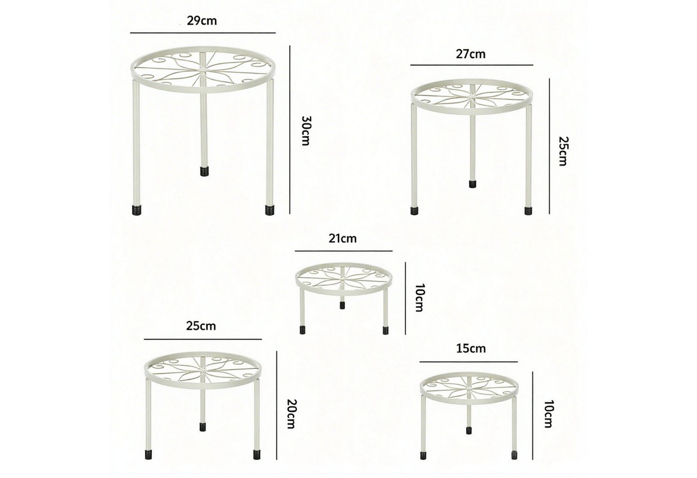 SURFOU Blumenständer 5er-Set Pflanzenständer Blumenhocker Pflanzenregal Blumenregal (aus Metall für Innen Außen Garten Pflanzen Blumentopf Ständer, für Pflanzen – Bild 2 von 5