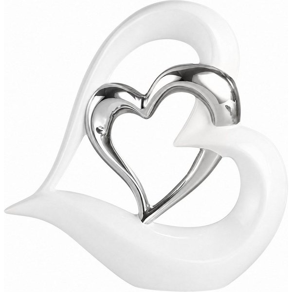 SURFOU Dekofigur Doppelherz-Ornament,Doppelherz-Keramik-Statue,Heimdekoration (kreative Heimdekoration,Geschenk,Büro,Wohnzimmer,Dekoration), Souvenir,geeignet a