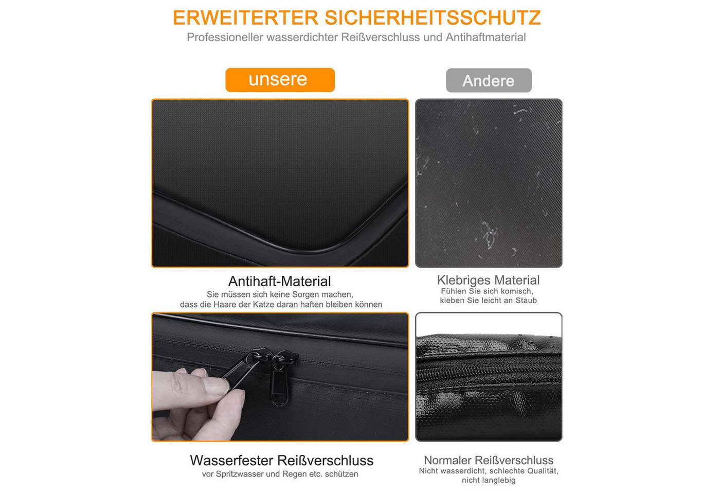 SURFOU Dokumententasche Dokumentenbox, Feuerfeste Dokumentenmappemit Schloss, Ordner (Sichere Aufbewahrungslösung aus hitzebeständigem Fiberglas (bis 2000°F), 1 – Bild 4 von 5