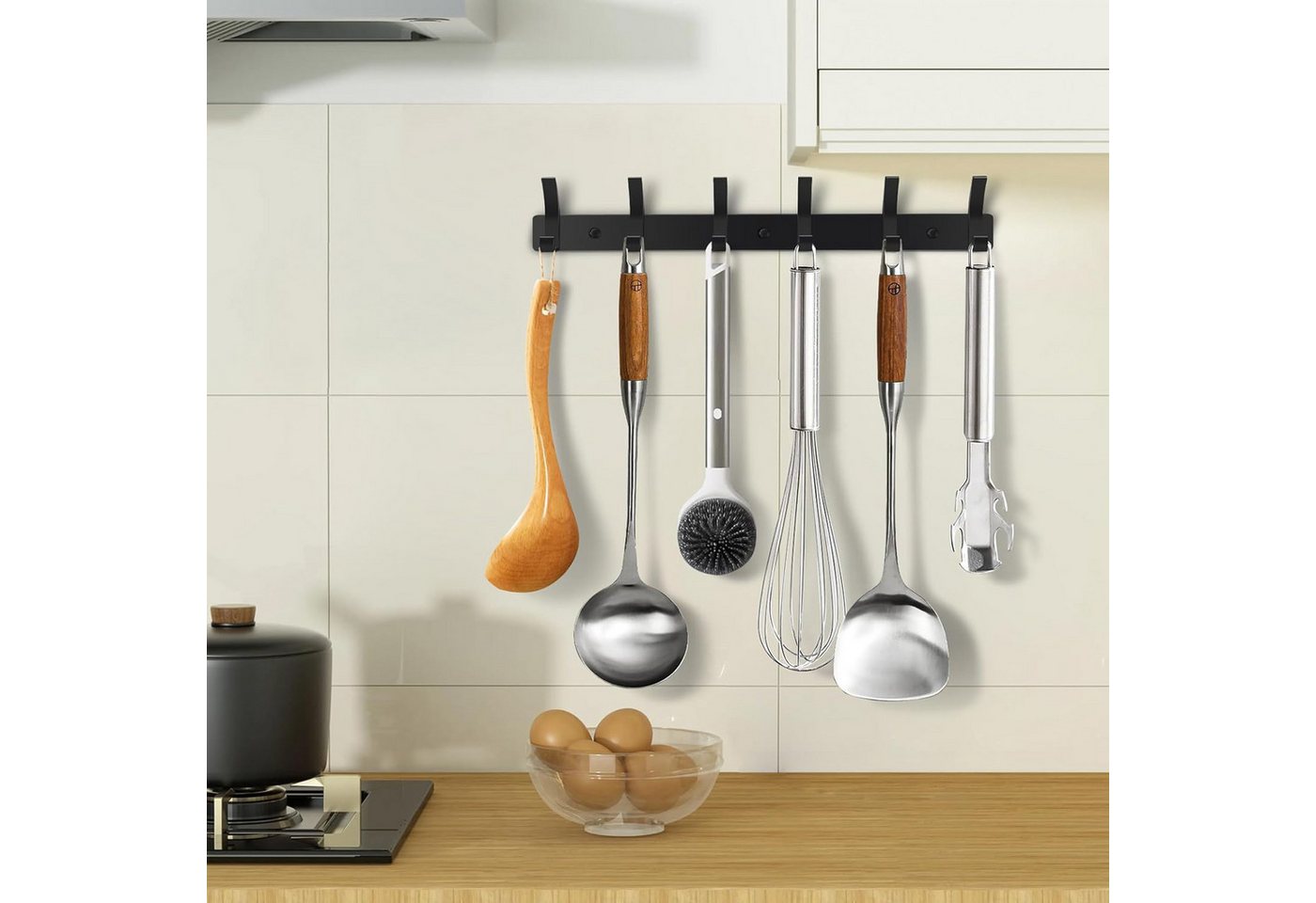 SURFOU Garderobenleiste, Wandgarderobe aus Metall, Garderobe Garderobenhaken, (2 Stück), Wand Hakenleiste ca. 30kg, für Flur, Bad und Küche, Tür – Bild 4 von 5