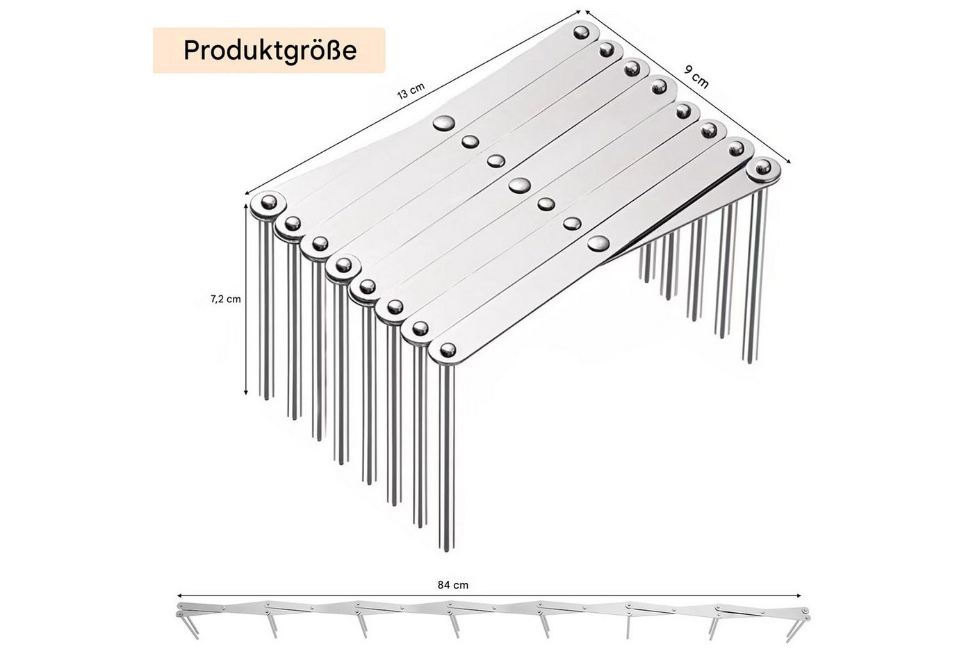SURFOU Geschirrständer 2er-Set Deckelhalter & Rippchenständer aus Edelstahl – ausziehbar, Zubehör für Verstellbare Topfdeckelhalter & Tellerhalter– ausziehbar b – Bild 2 von 5