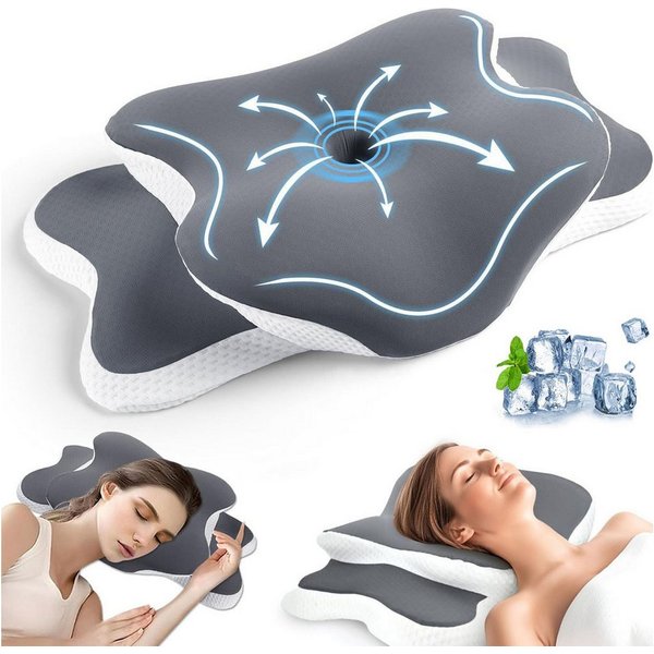 SURFOU Kopfkissen Seitenschläferkissen, Nackenstützkissen, Orthopädisches kissen, Füllung: Memory-Foam, Seitenschläfer, Bauchschläfer, Rückenschläfer, bequemes 