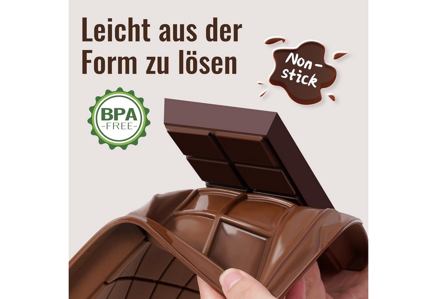 SURFOU Schokoladenform 3 Stück Silikon Silikonform Schokolade Chocolate Mold, Tief Wiederverwendbare für Küche Backen Schokolade Süßigkeiten – Bild 5 von 5