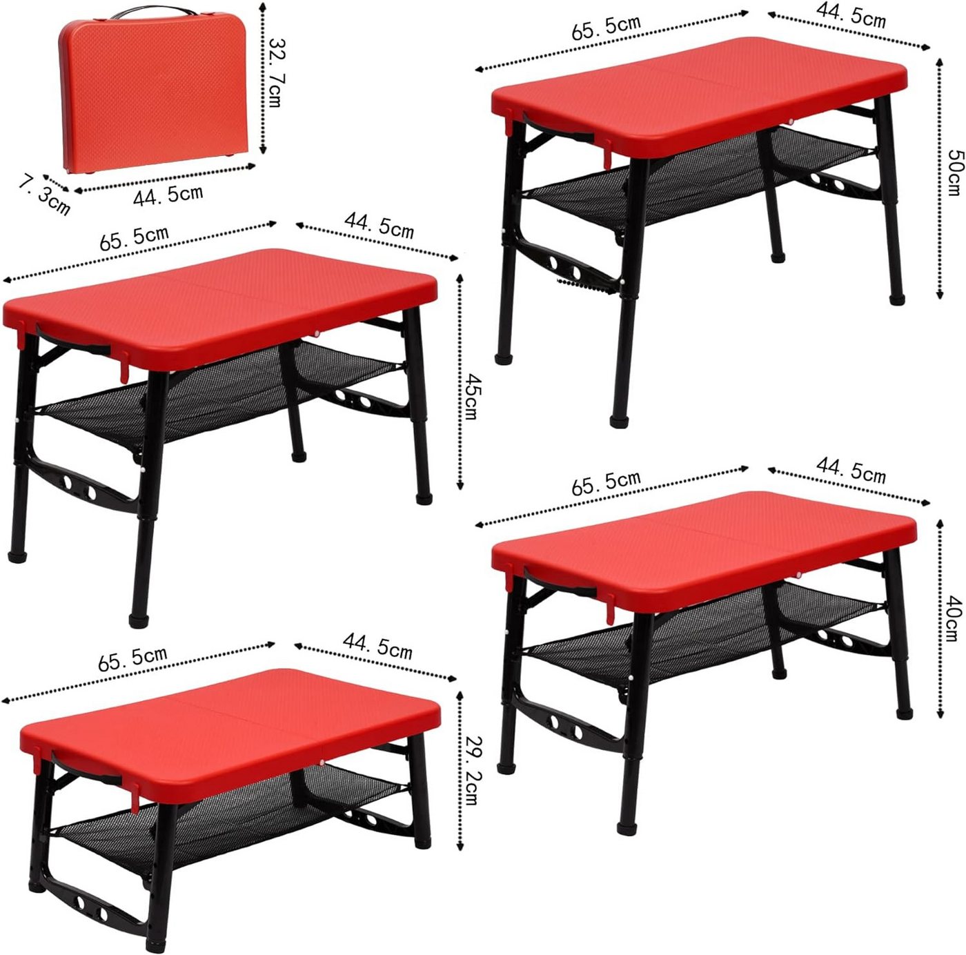 SURFOU Tabletttisch Klapptisch Balkontisch Klapphocker Tapeziertisch Gartentisch Klappbar, Gartentisch Klappbar Camping Stuhl Kleiner Tisch Klappbar Balkontisch – Bild 3 von 5