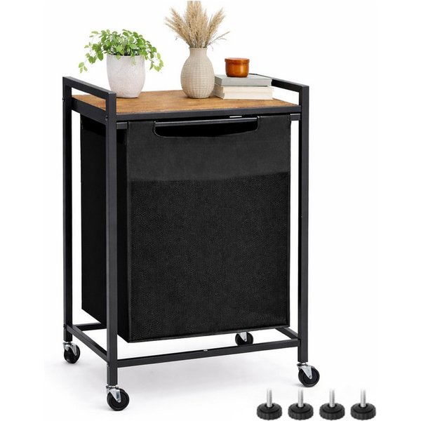 SURFOU Wäschekorb mit Rollen Wäschesammler Beweglicher Wäschewagen (1 St., mit Ablage Wäschebox Wäschesack aus Oxford-Gewebe Waschesammelboxaus), aus Oxford-Gew